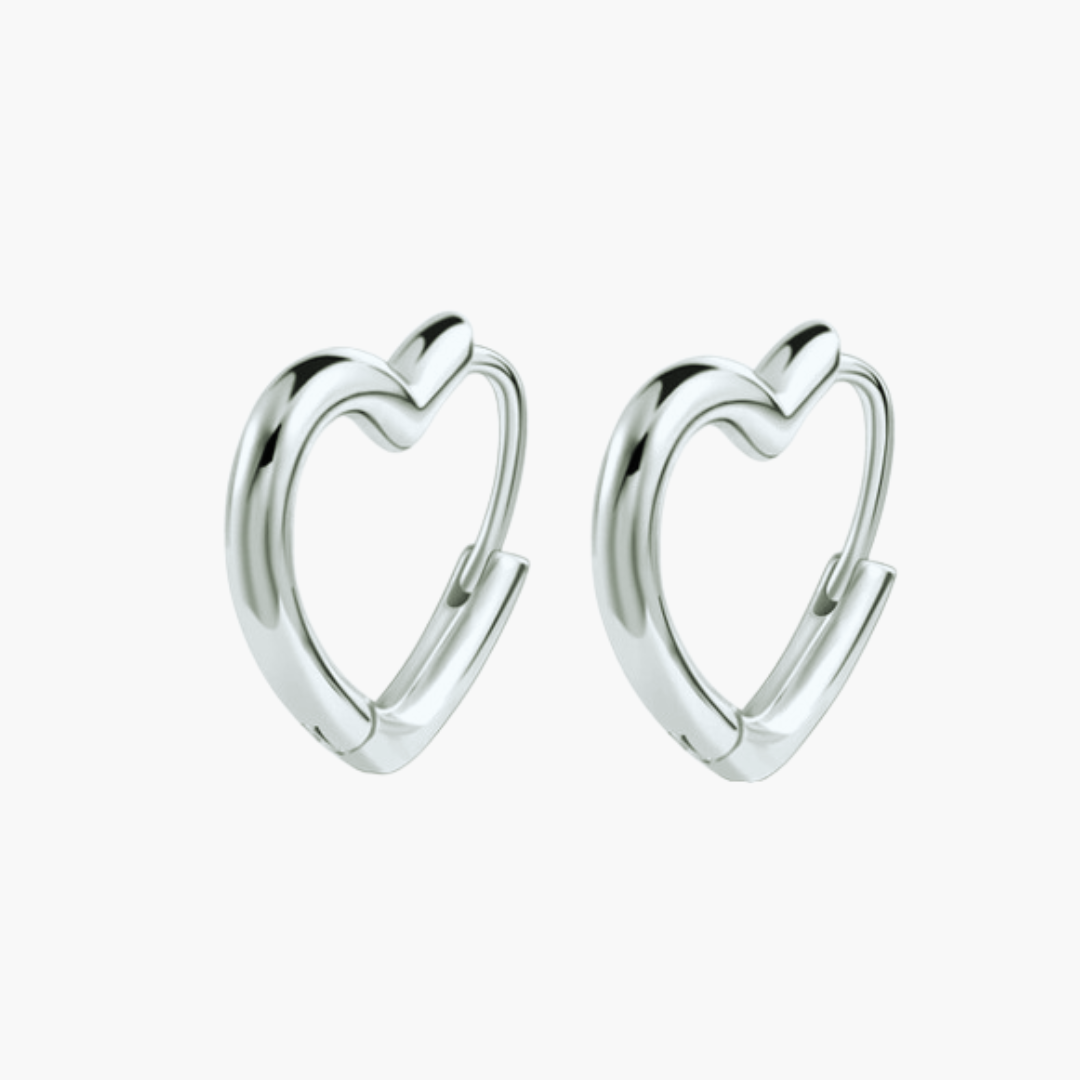 Asymmetrical Heart Hoop Earrings