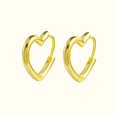 Asymmetrical Heart Hoop Earrings