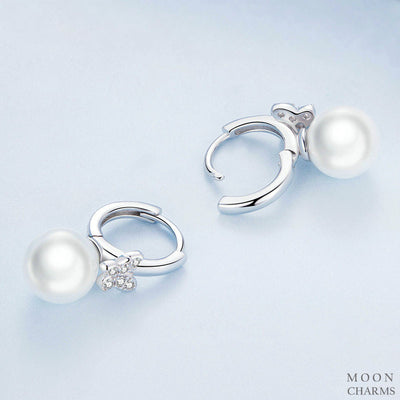 Sparkling Shell Pearl Earrings