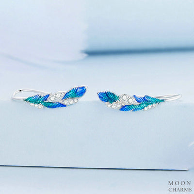 Sparkling Feather Earrings