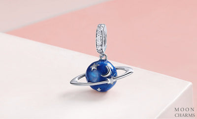 Celestial Blue Planet Dangle Charm