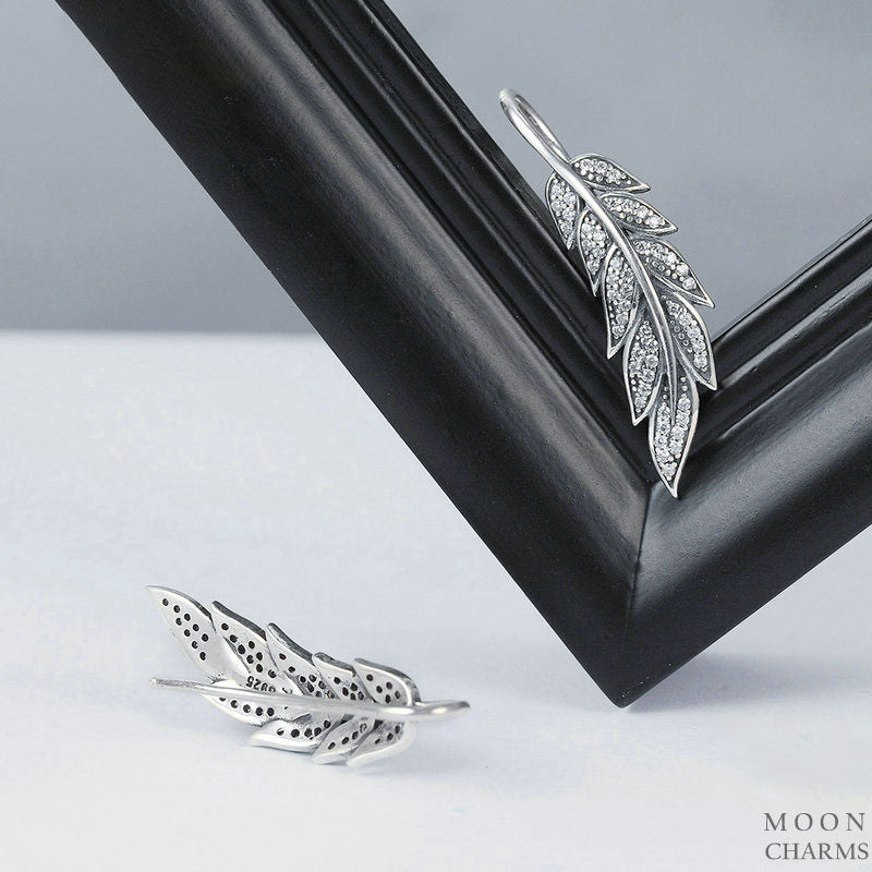 Sparkling Feather Earrings