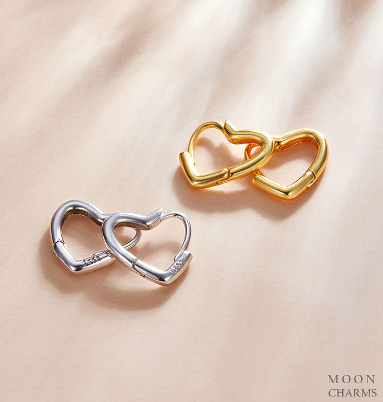 Asymmetrical Heart Hoop Earrings