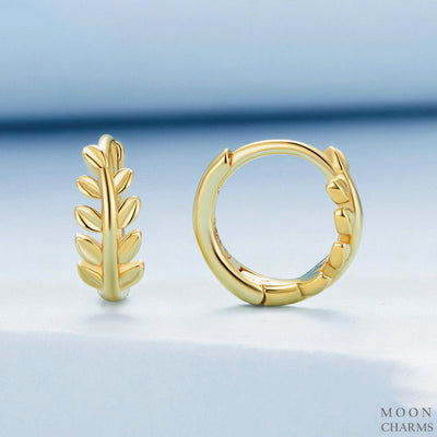 Authentic Leaf Hoop Earrings