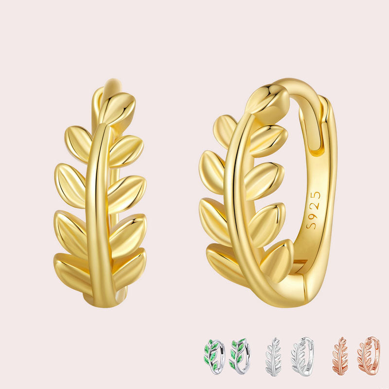 Authentic Leaf Hoop Earrings