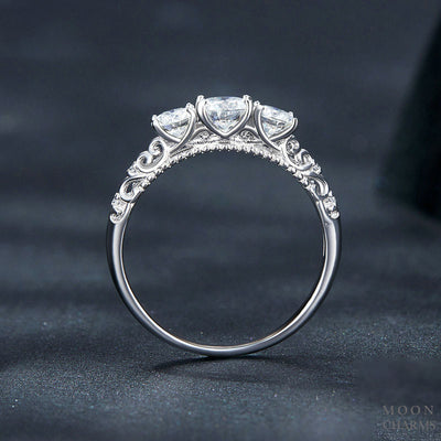 Three Stone Moissanite Ring