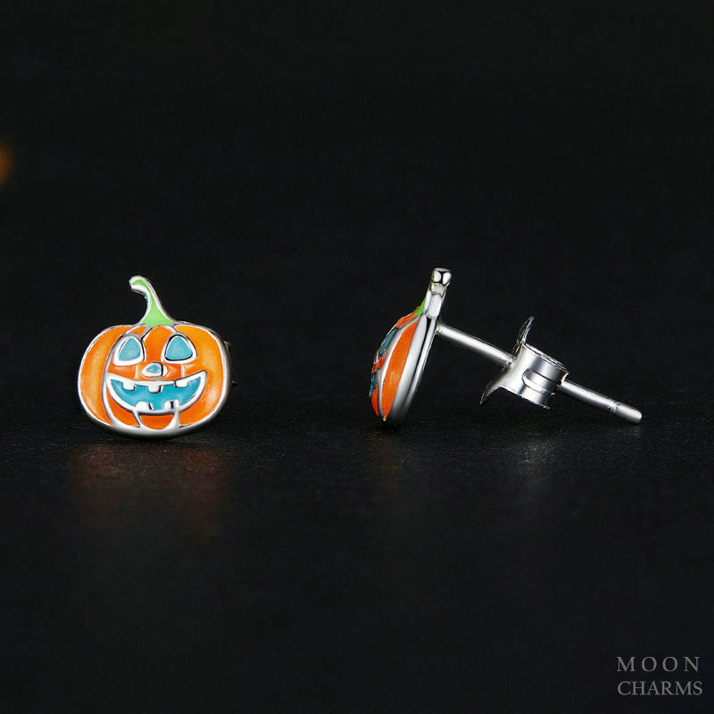 Glow-in-the-dark Pumpkin Stud Earrings