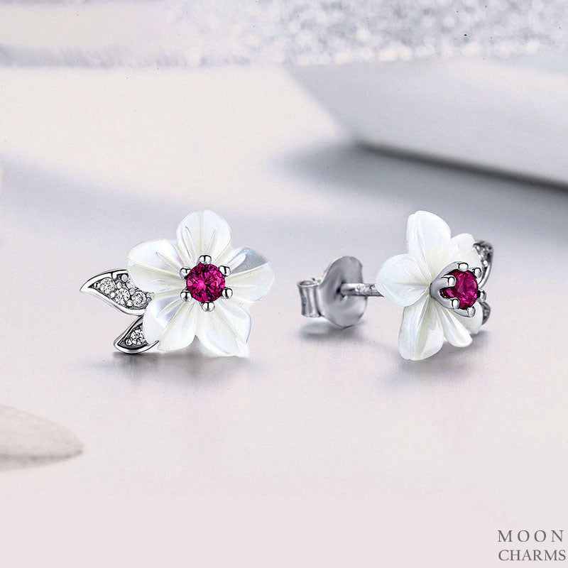 White Blossom Earrings