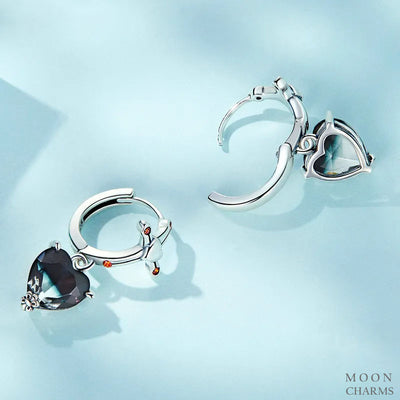 Cross Heart Hoop Earrings