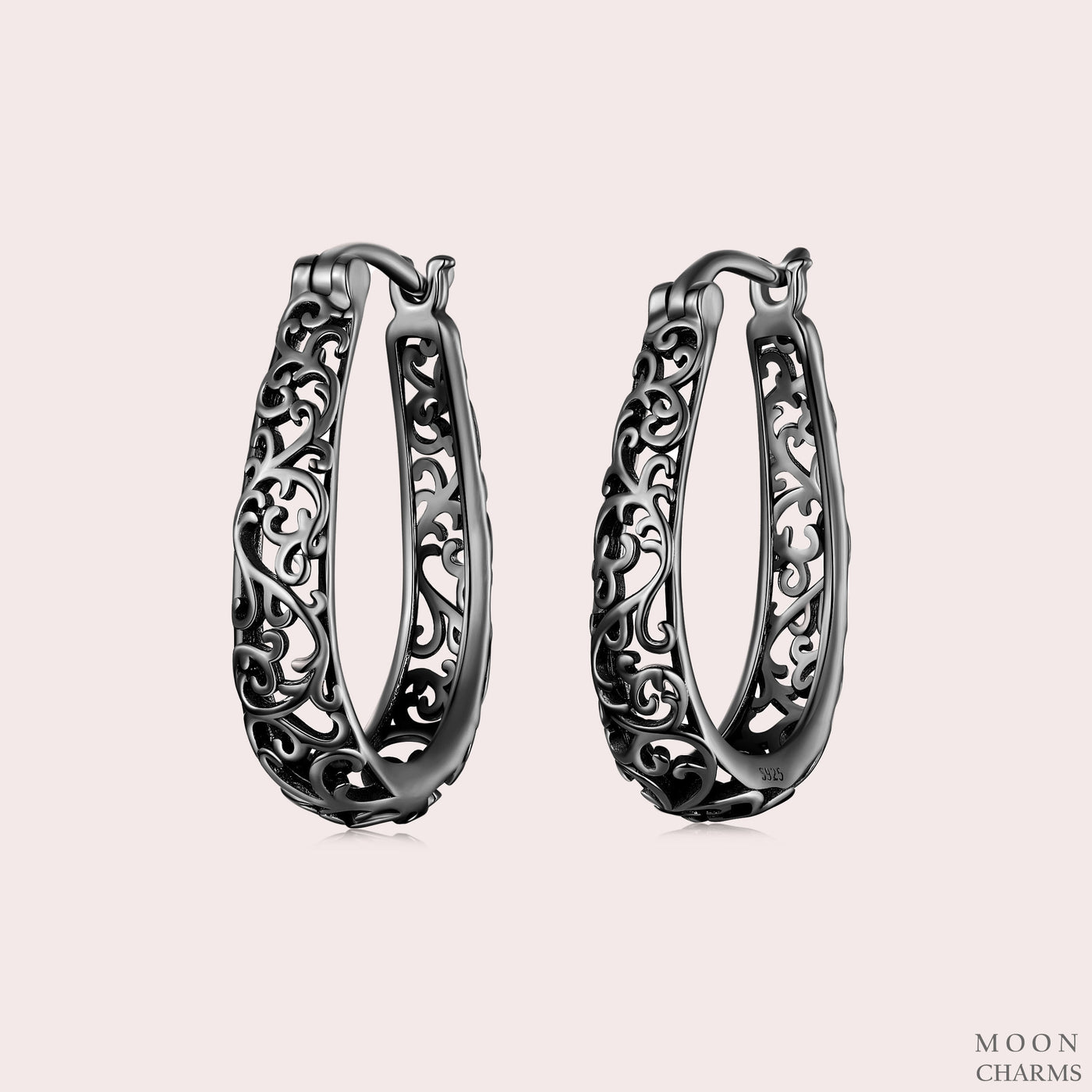 Authentic filigree Hoop Earrings