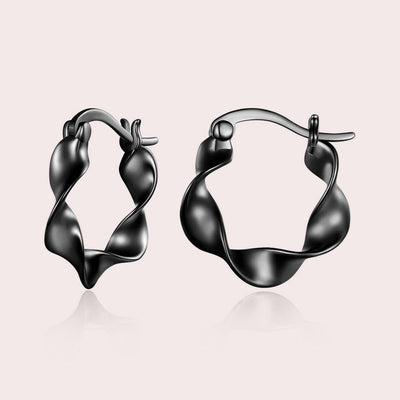 Sterling Silver Twist Hoop Earrings