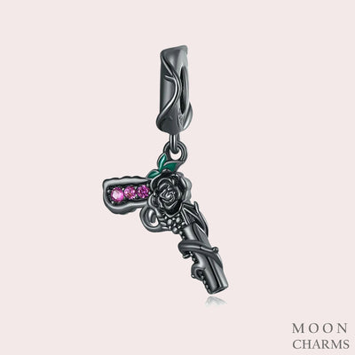 Midnight Monogram & Rose Charms