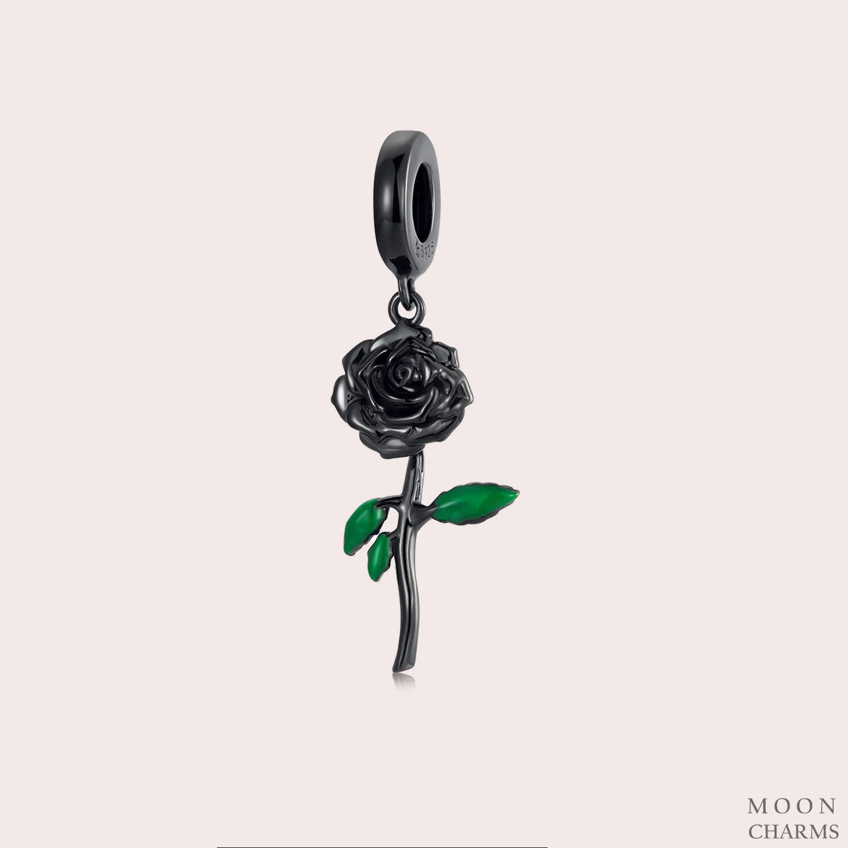 Midnight Monogram & Rose Charms