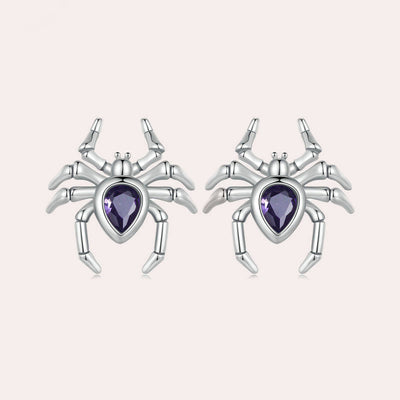 Black Pearl Spider Stud Earrings