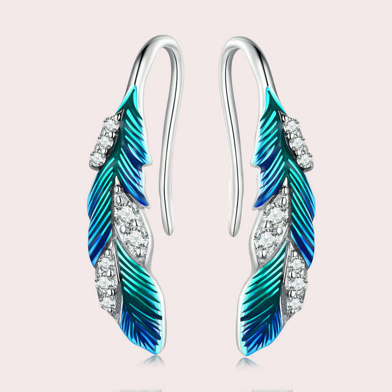 Sparkling Feather Earrings