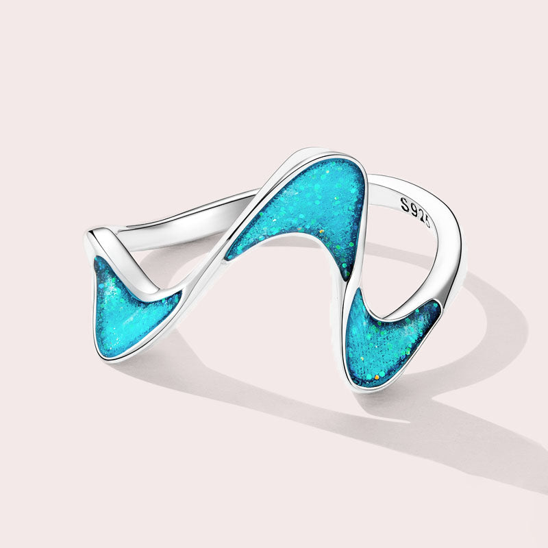 Blue Ocean Wave Ring