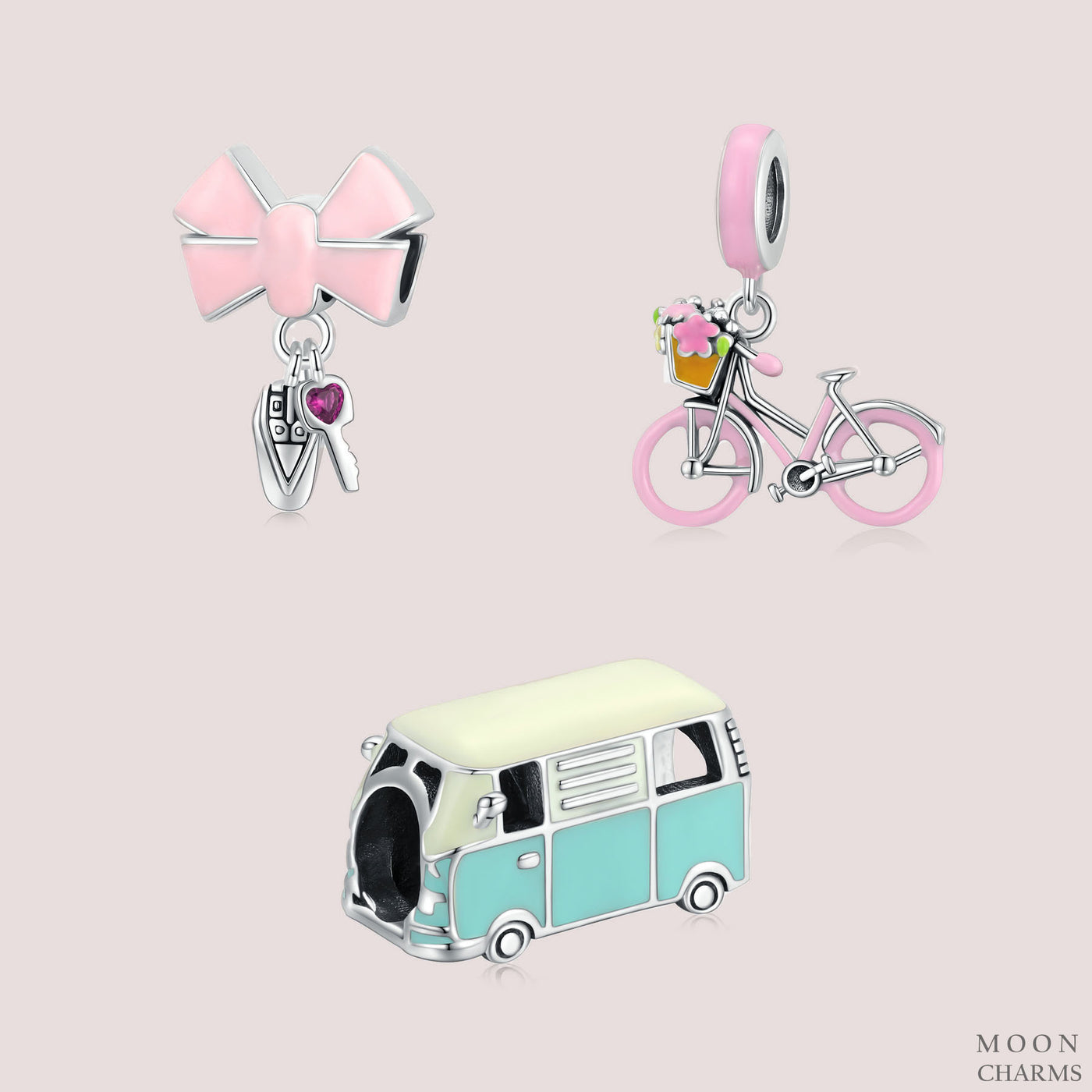 Barbie Bike & Camper Van Charms Collection