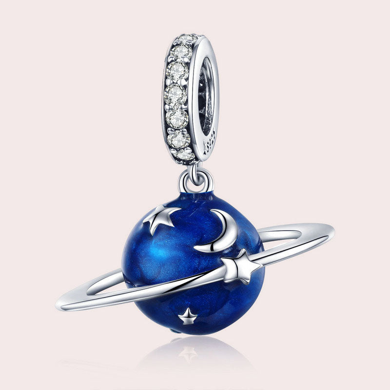 Celestial Blue Planet Dangle Charm