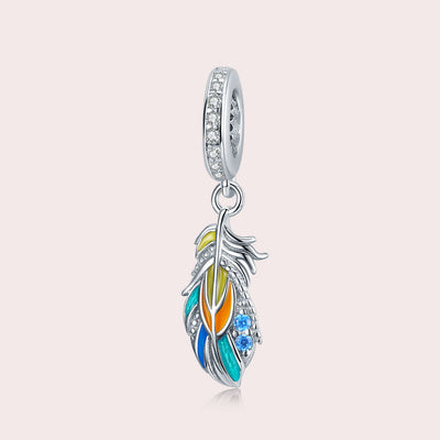 Colorful Feather Dangle Charm