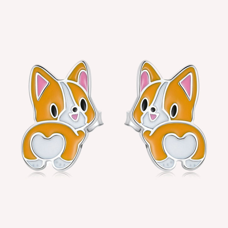 Cute Mini Corgi Stud Earrings