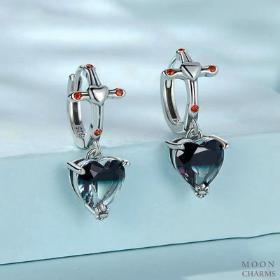 Cross Heart Hoop Earrings