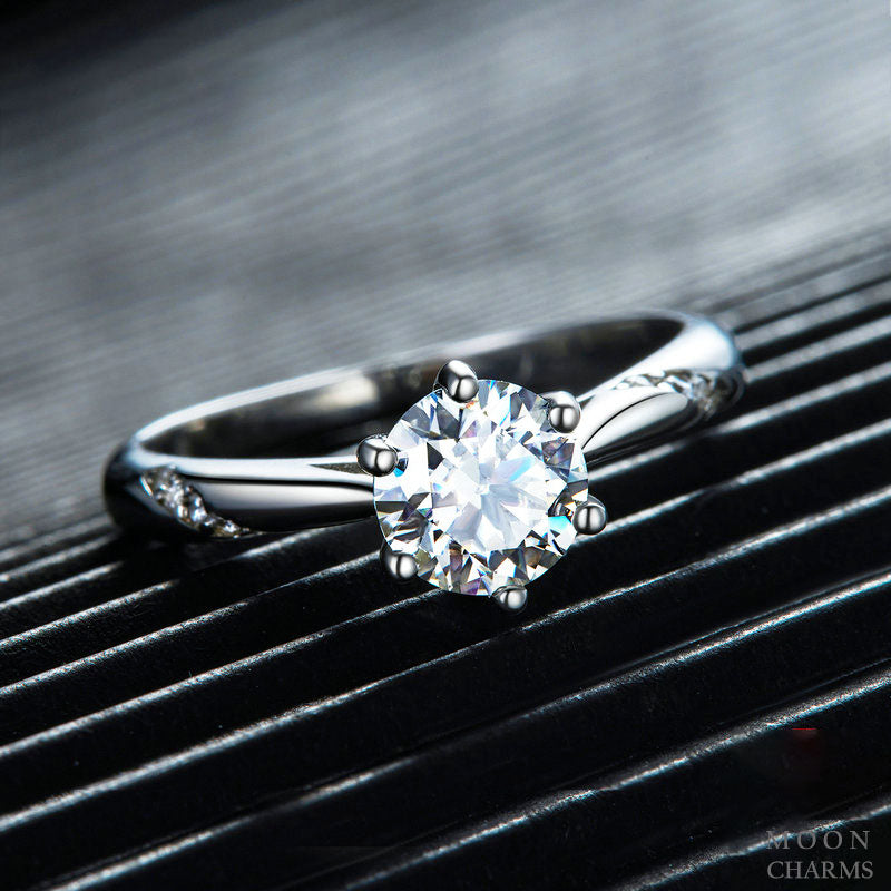 Classic Moissanite Solitaire Ring