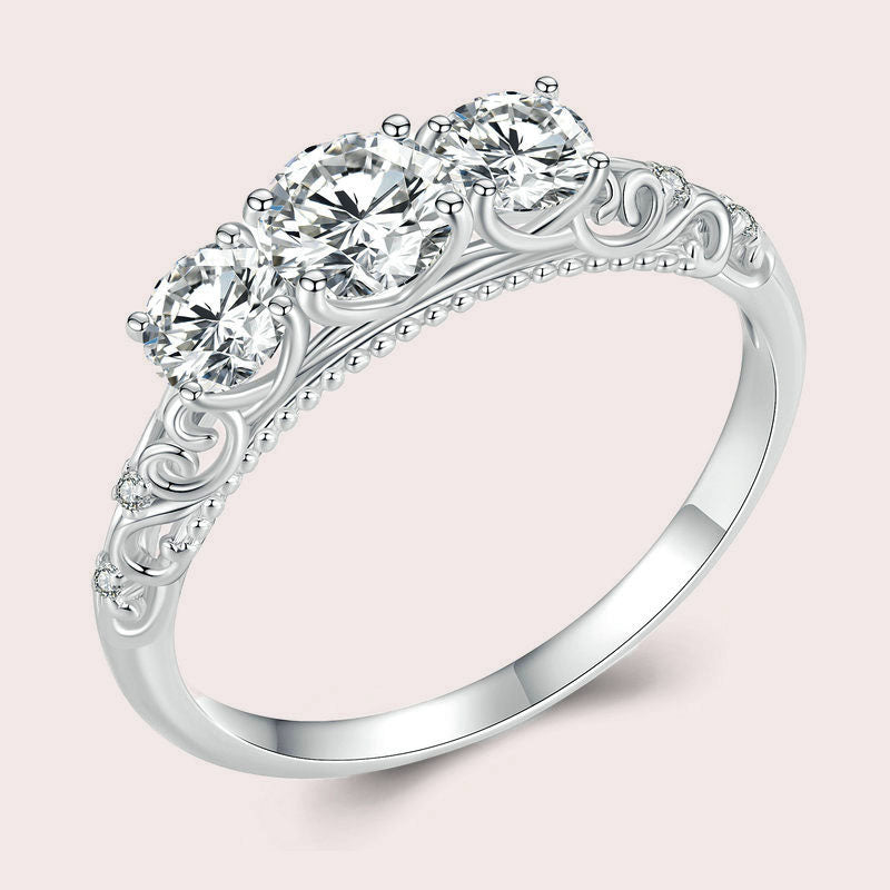 Three Stone Moissanite Ring