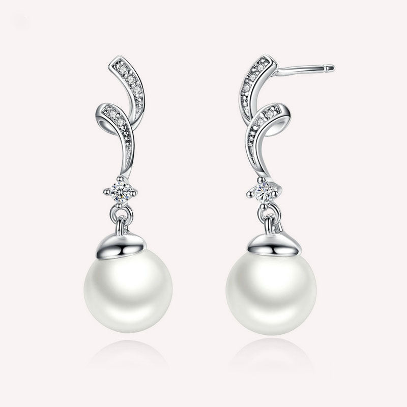 Sparkling Pearl Hoop Earrings