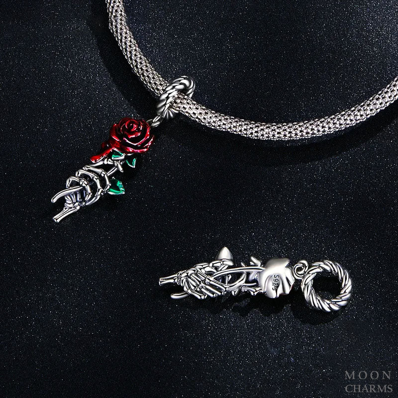 The Secret Rose & Wing Heart Dangle Charm