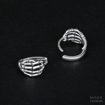 Skeleton Hand Hoop Earrings