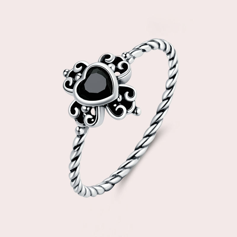 Geometric Heart & Spades Ring