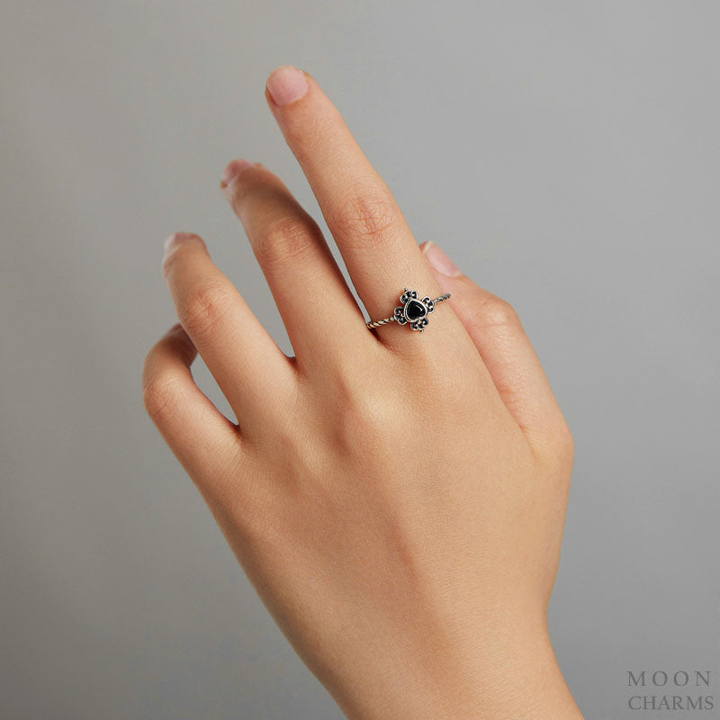 Geometric Heart & Spades Ring