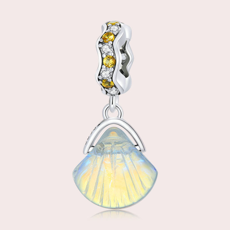 Sparkling Glazed Shell Dangle Charm