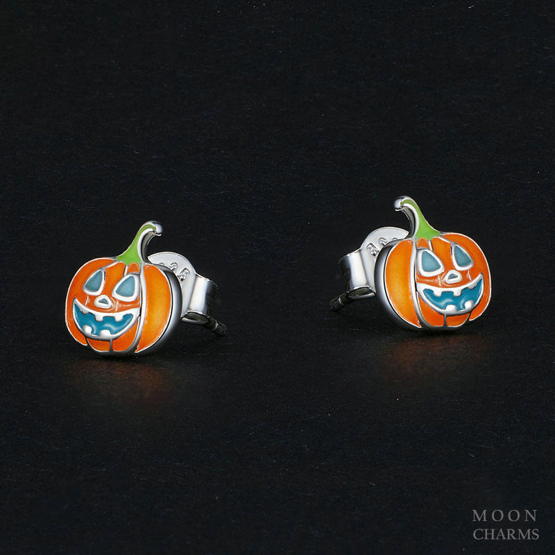 Glow-in-the-dark Pumpkin Stud Earrings