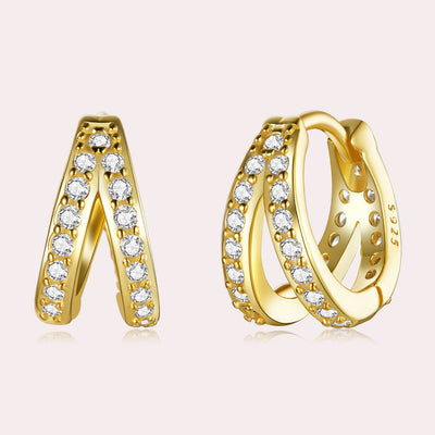 Sparkling Asymmetrical Hoop Earrings