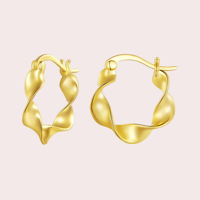 Sterling Silver Twist Hoop Earrings