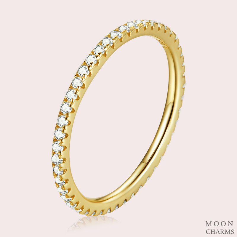 Moon Charms Pavé Ring