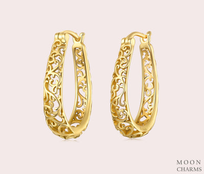 Authentic filigree Hoop Earrings