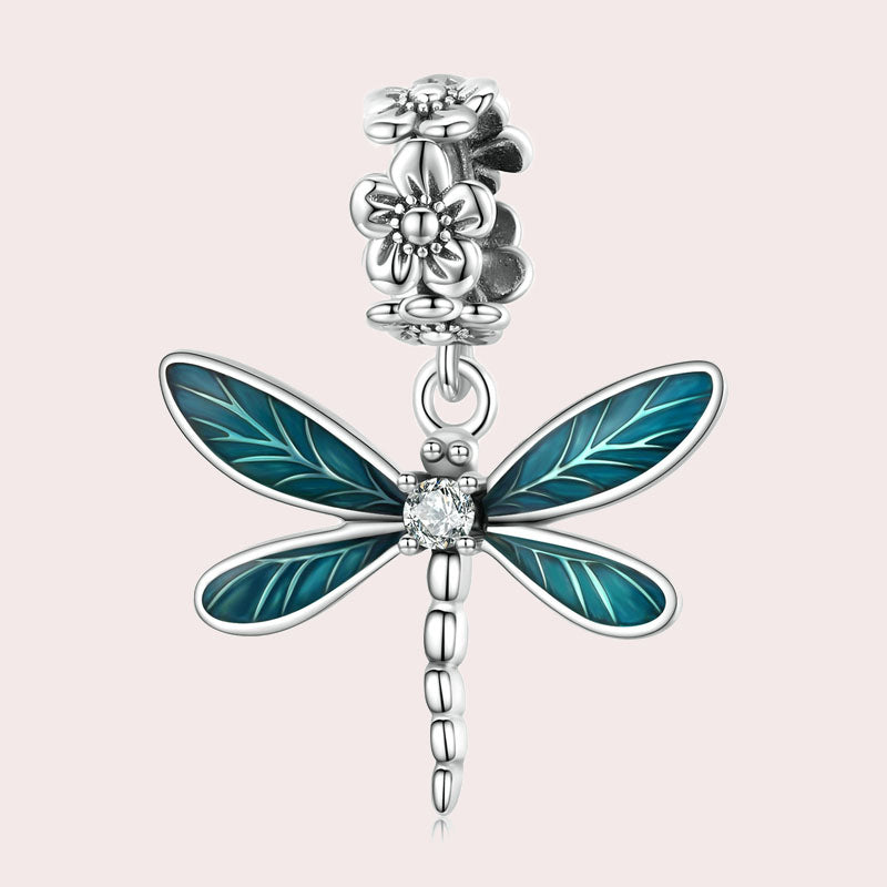 Green Dragonfly Dangle Charm