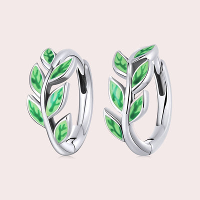 Authentic Leaf Hoop Earrings