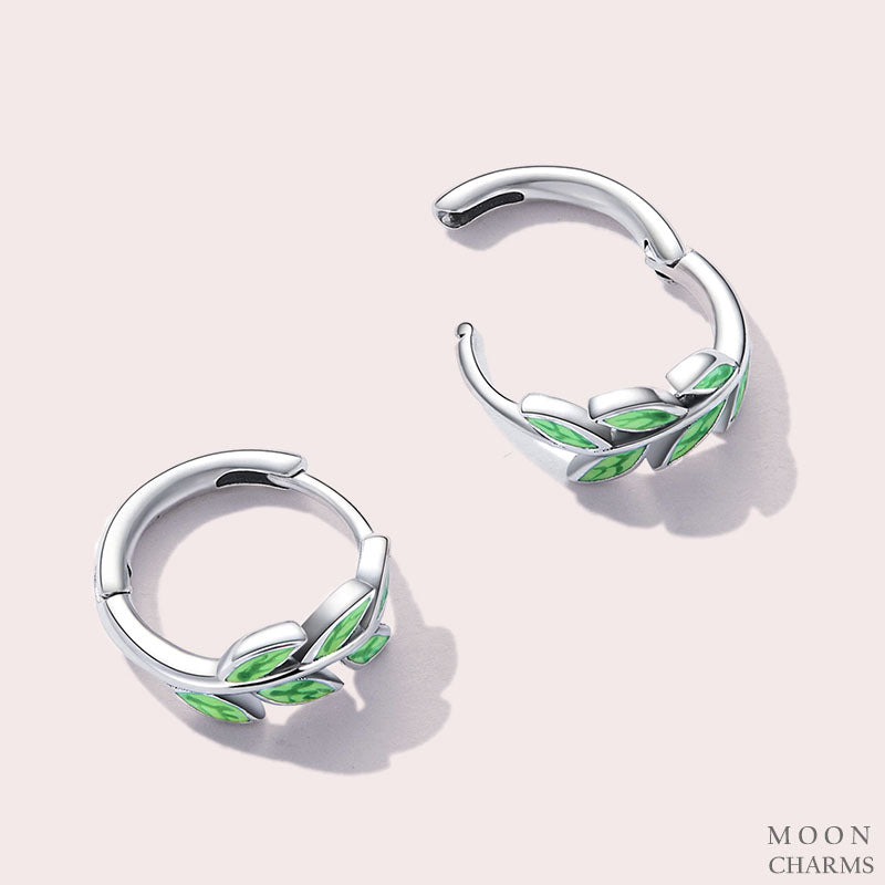 Authentic Leaf Hoop Earrings