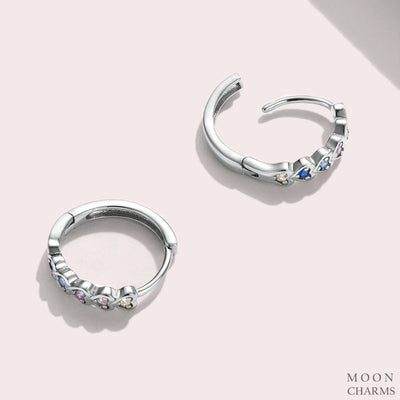 Pavé Heart-Shaped Hoop Earrings