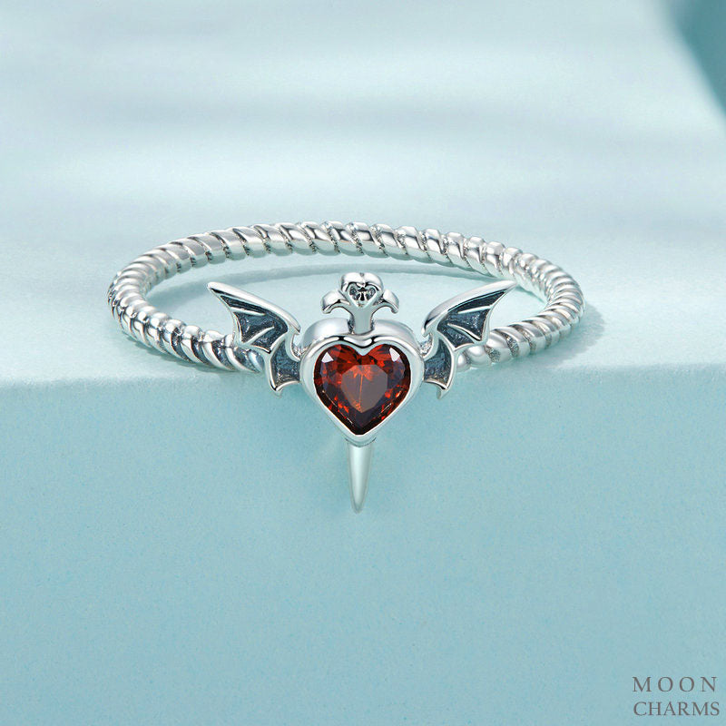 Sacred Heart Winged Ring