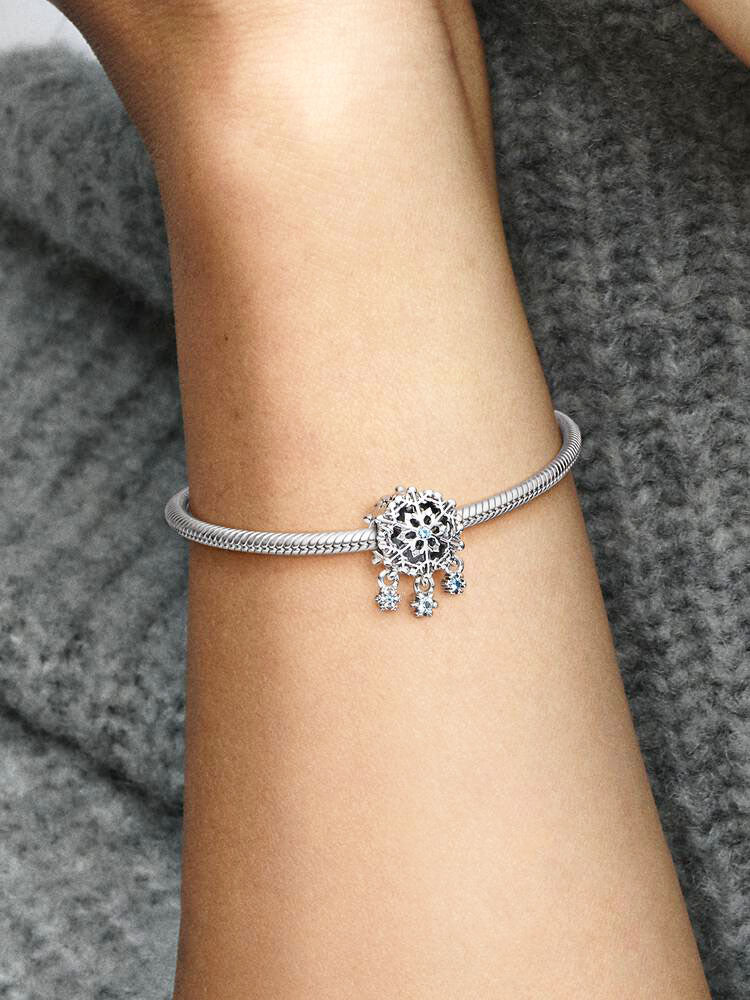 PANDORA Icy Snowflake Drop Charm ALE