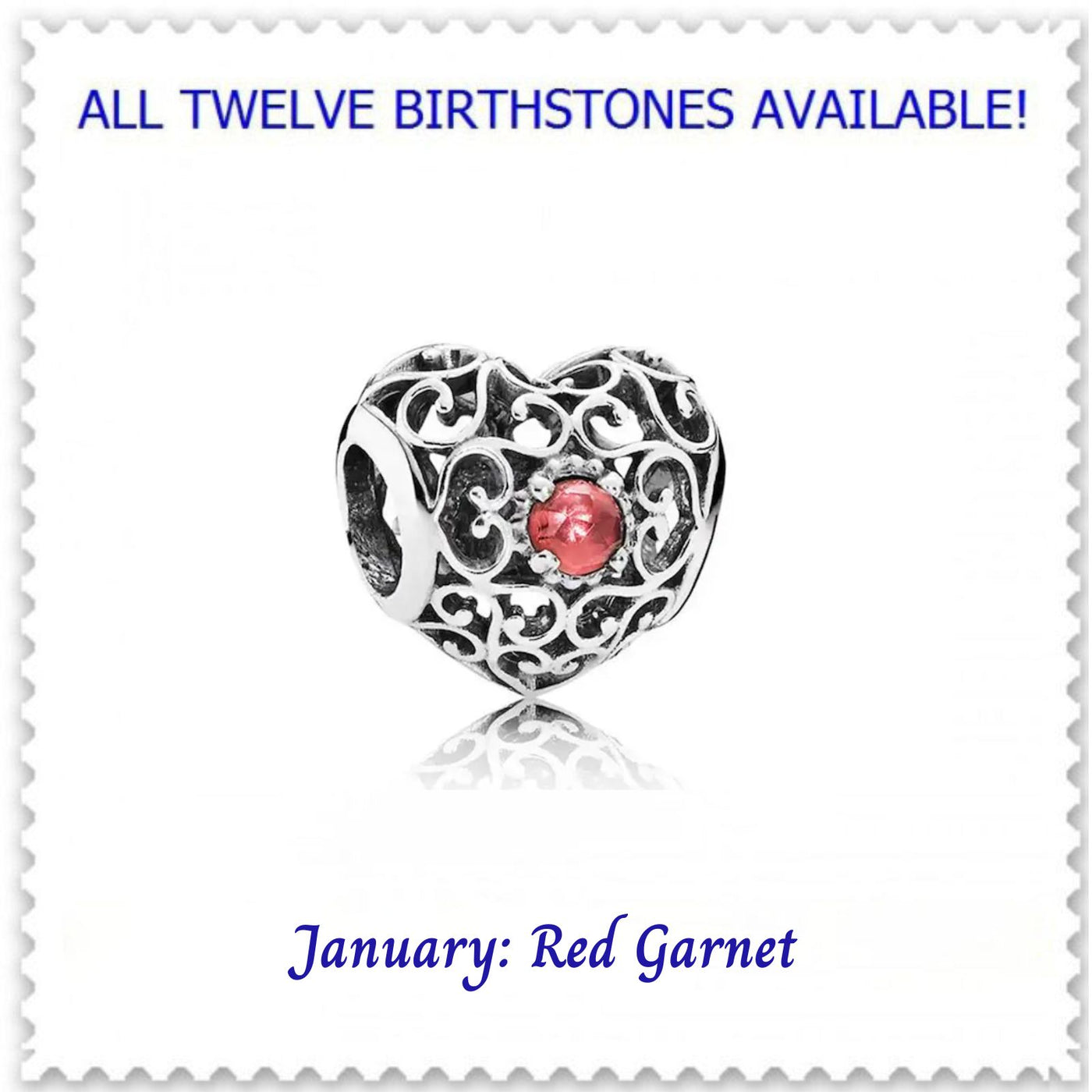Authentic Pandora Signature Birthstone Heart, S925 ALE, Gifts.