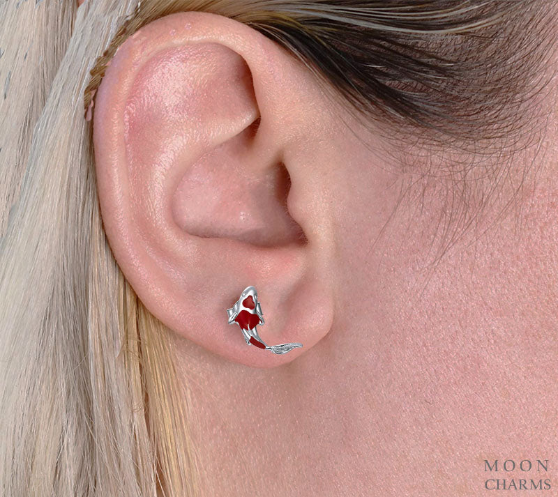 Red Koi Fish Earrings