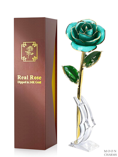 Real Rose Dipped in 24K Gold for Valentine's Day, Birthday Gifts.