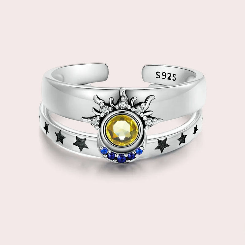 Moon And Star Ring Set