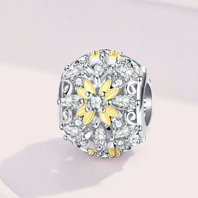 Openwork Yellow Flower Moon Charm.