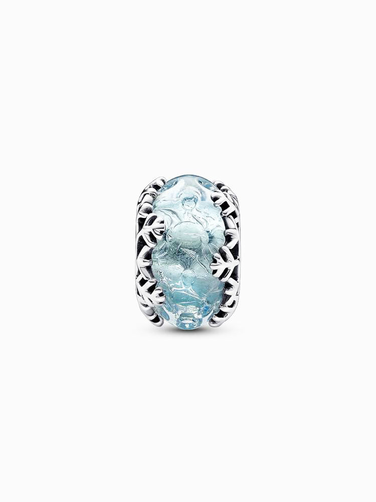 PANDORA Winter Blue Snowflake Murano Charm ALE
